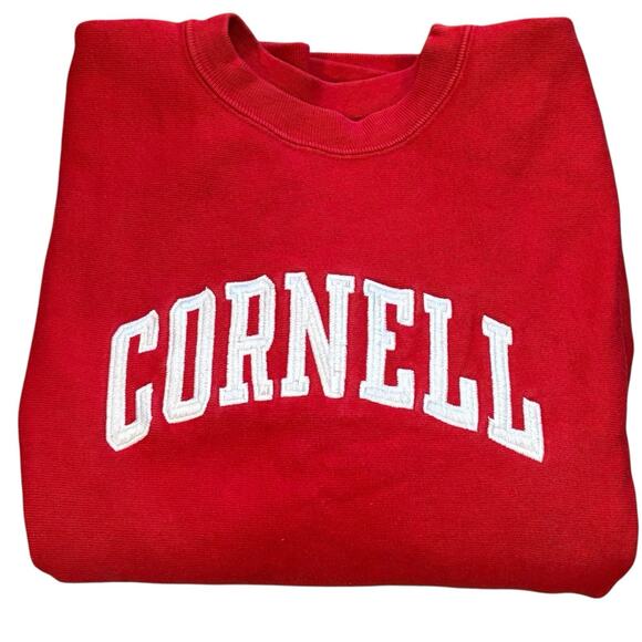 Vtg 80s Cornell Reverse Weave Warm Up Red Champion Crewneck Sweatshirt Medium - Picture 5 of 9